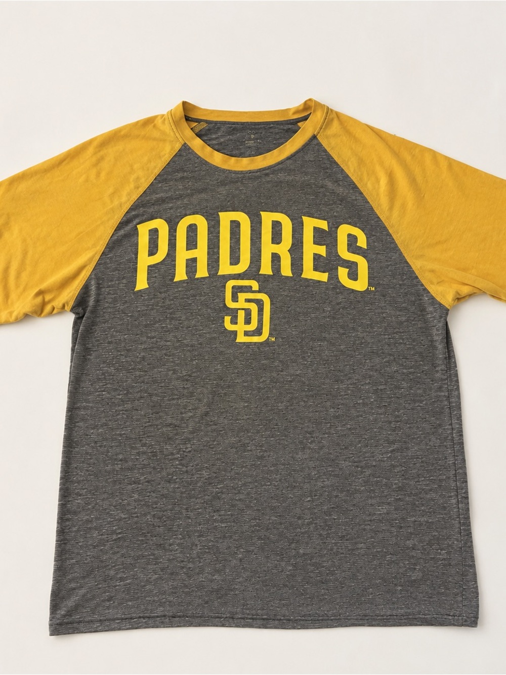 Stitches Padres Raglan Tee - Gray and Yellow